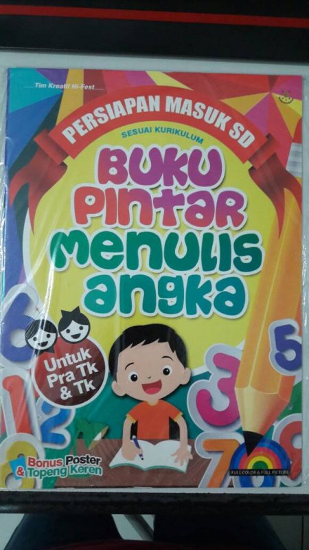Cover Depan Buku Buku Pintar Menulis Angka [full color & full picture]