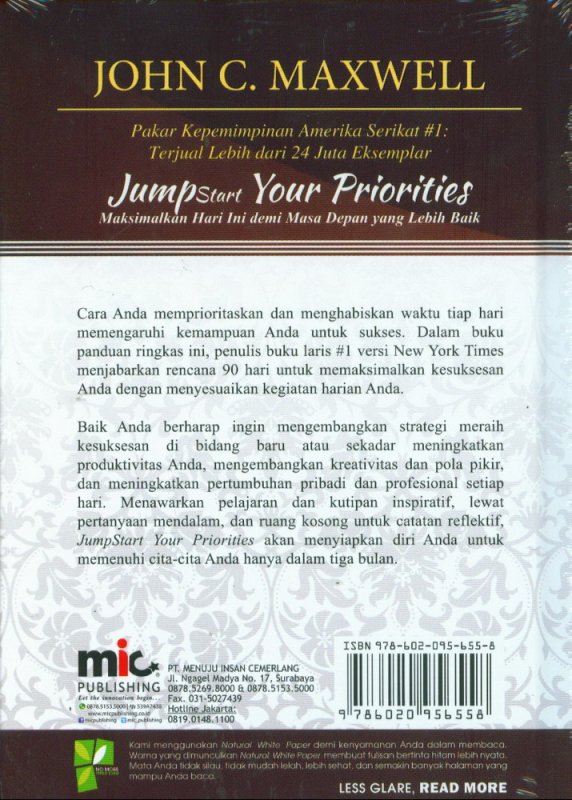 Cover Belakang Buku JumpStart Your Priorities (HC)