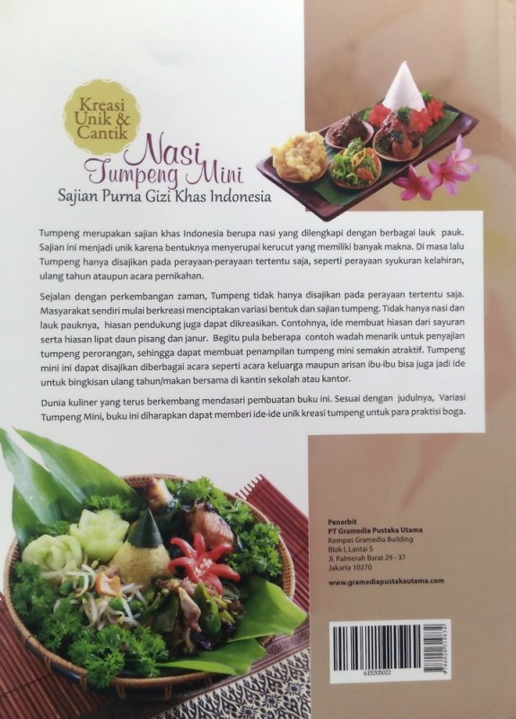 Cover Belakang Buku Kreasi Unik & Cantik Nasi Tumpeng Mini Sajian Purna Gizi Khas Indonesia (Disc 50%)