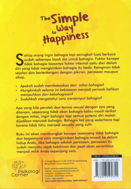 Cover Belakang Buku The Simple Way to Happiness 