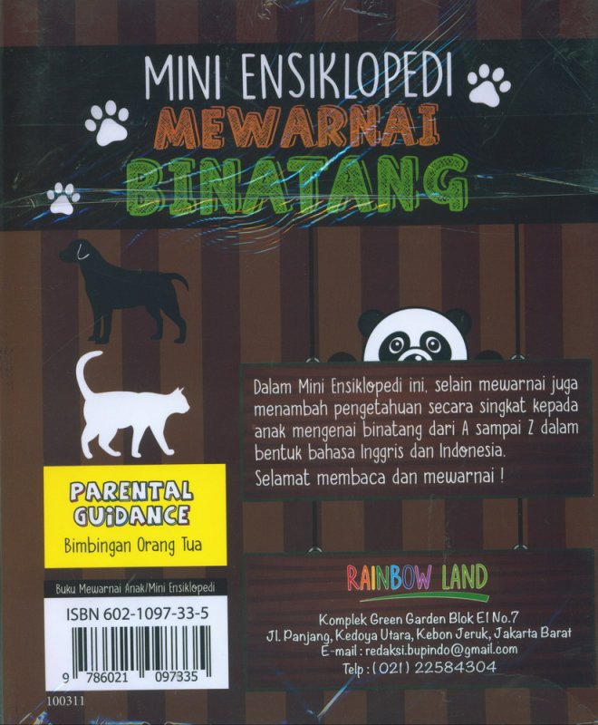 Cover Mini Ensiklopedi Mewarnai Binatang Bersama Alvin & Susan