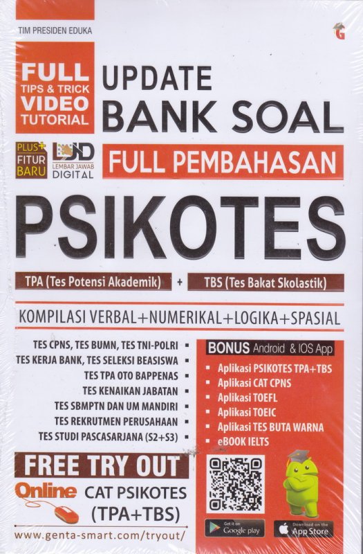 Cover Belakang Buku UPDATE BANK SOAL FULL PEMBAHASAN PSIKOTES TPA+TBS