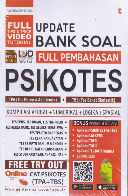 Buku Update Bank Soal Full Pembahasan Psikotes Tpa+tbs ...