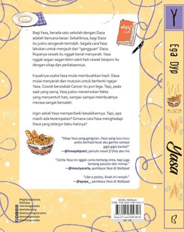 Cover Belakang Buku Yasa [Bonus: BP Mini,Sticker.Photo Frame,Special Greeting Card+Edisi TTD]