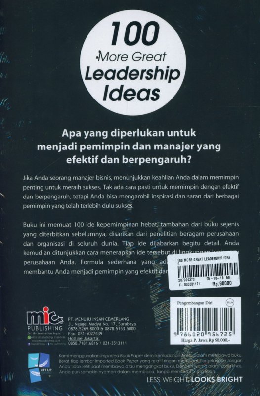 Cover 100 More Great Leadership Ideas