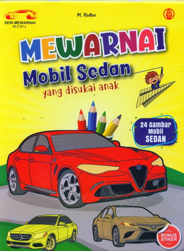 Cover Buku Mewarnai Mobil Sedan yang Disukai Anak-Anak