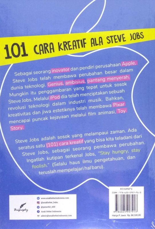 Cover Belakang Buku 101 Cara Kreatif ala Steve Jobs