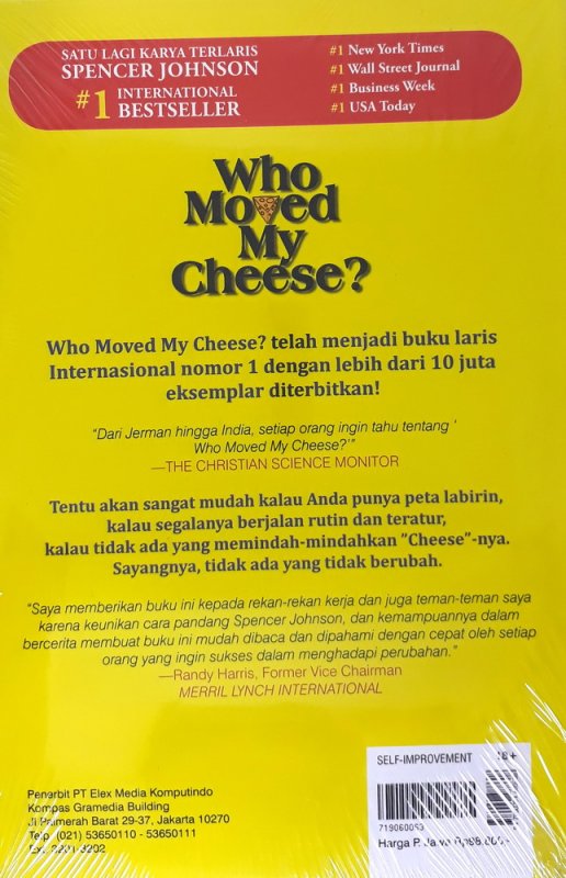 Cover Belakang Buku Who Moved My Cheese (Edisi 2019) - Hard Cover
