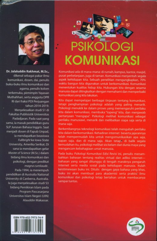 Cover Belakang Buku Psikologi Komunikasi Edisi Revisi
