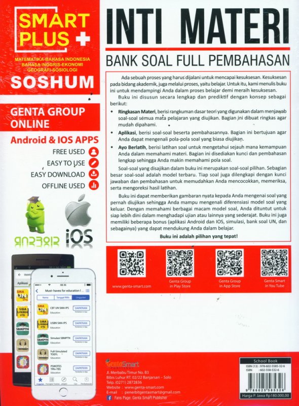 Cover Belakang Buku SMART PLUS SMA /MA KELAS 10-11-12 SOSHUM INTI MATERI BANK SOAL FULL PEMBAHASAN