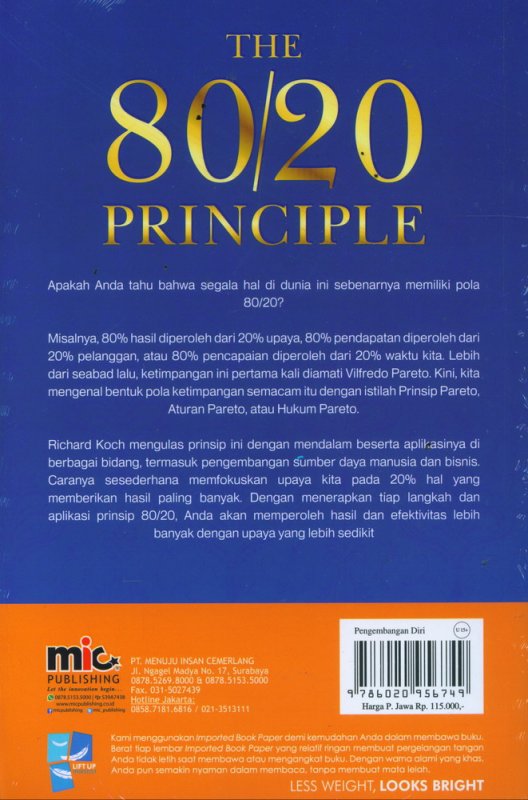 Cover The 80 / 20 Principle