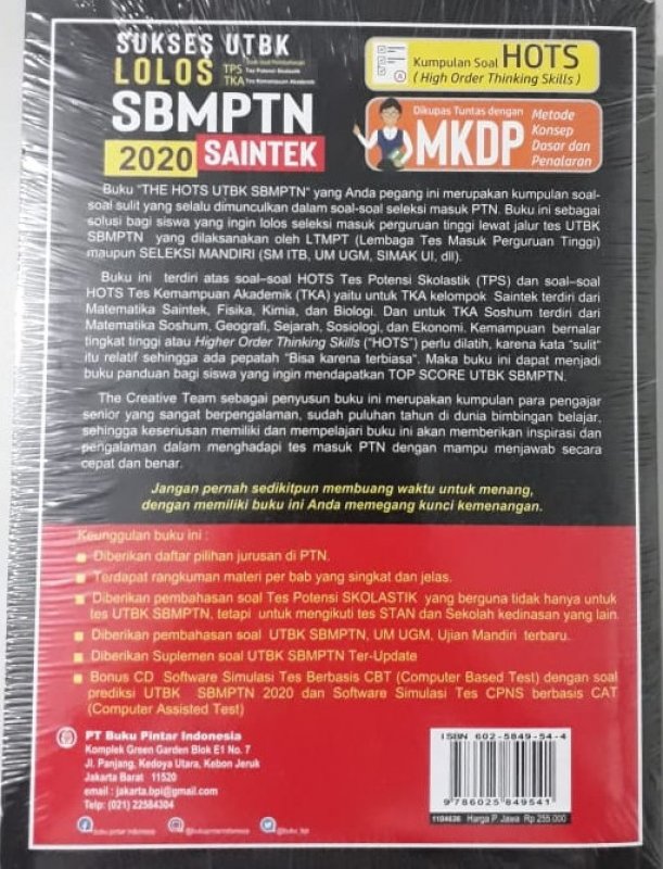Cover Panduan Terbaru Sukses UTBK Lolos SBMPTN 2020 SAINTEK
