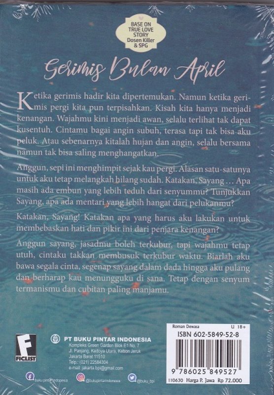 Cover Belakang Buku Gerimis Bulan April