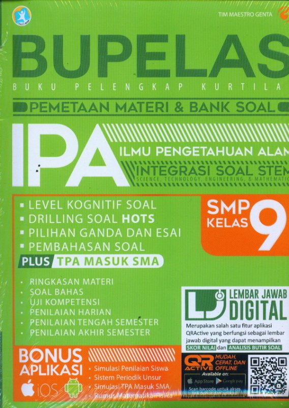 Buku Bupelas Pemetaan Materi & Bank Soal Ipa Smp Kelas 9