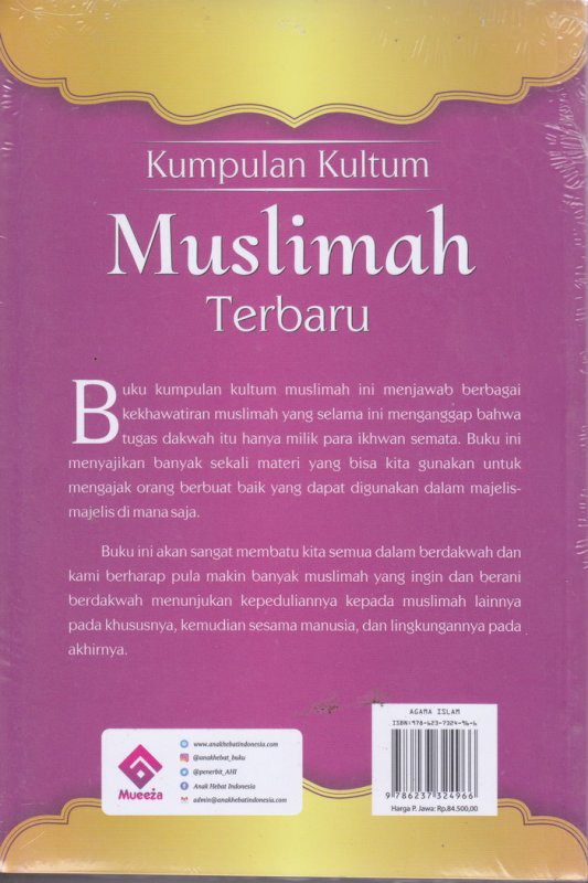 Cover Belakang Buku Kumpulan Kultum Muslimah Terbaru 