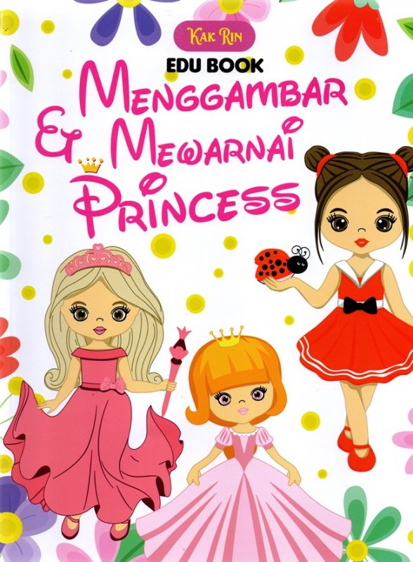 Cover Depan Buku Edu Book: Menggambar Dan Mewarnai Princess
