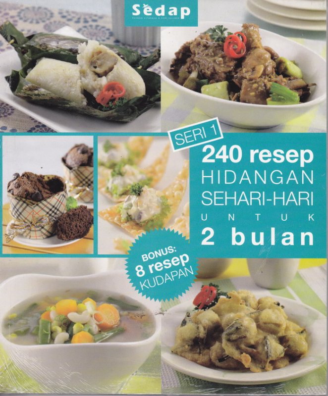 Cover Belakang Buku Buku 240 Resep Hidangan Sehari-Hari Untuk 2 Bulan Seri 1 Bonus 8 Resep Kudapan Bk