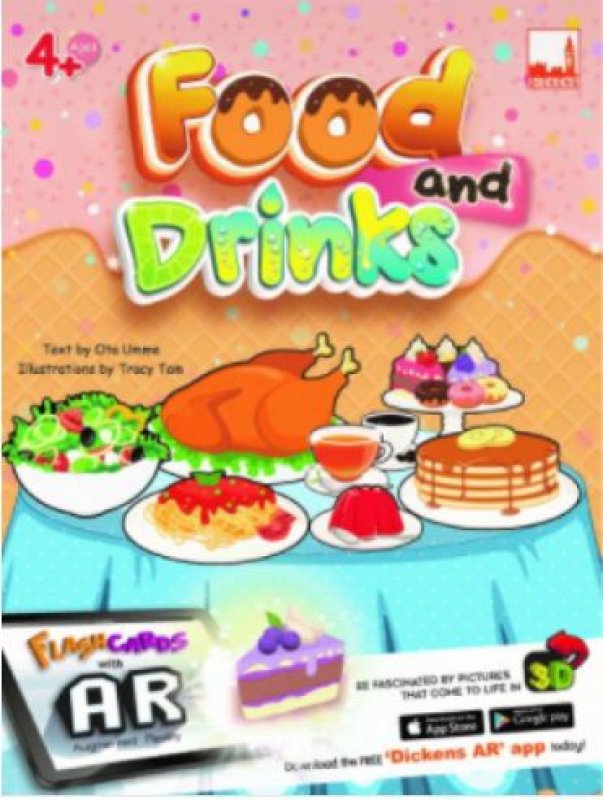 Cover Depan Buku Flashcards - Food And Drinks (with AR)