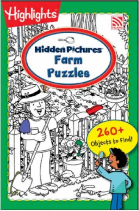 Cover Buku Highlights On The Go - Hidden Pictures (Farm Puzzles)