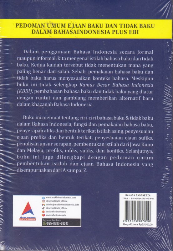 Cover Pedoman Umum Ejaan Baku dan Tidak Baku Dalam Bahasa Indonesia Plus EBI