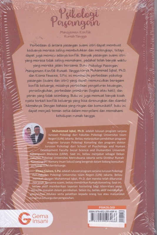Cover Belakang Buku Psikologi Pasangan Manajemen Konflik Rumah Tangga