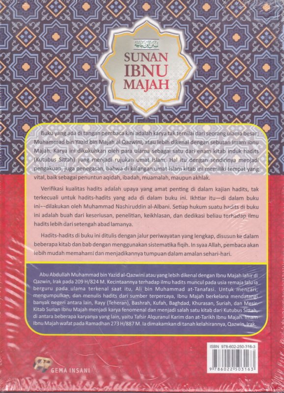 Cover Belakang Buku Sunan Ibnu Majah #1