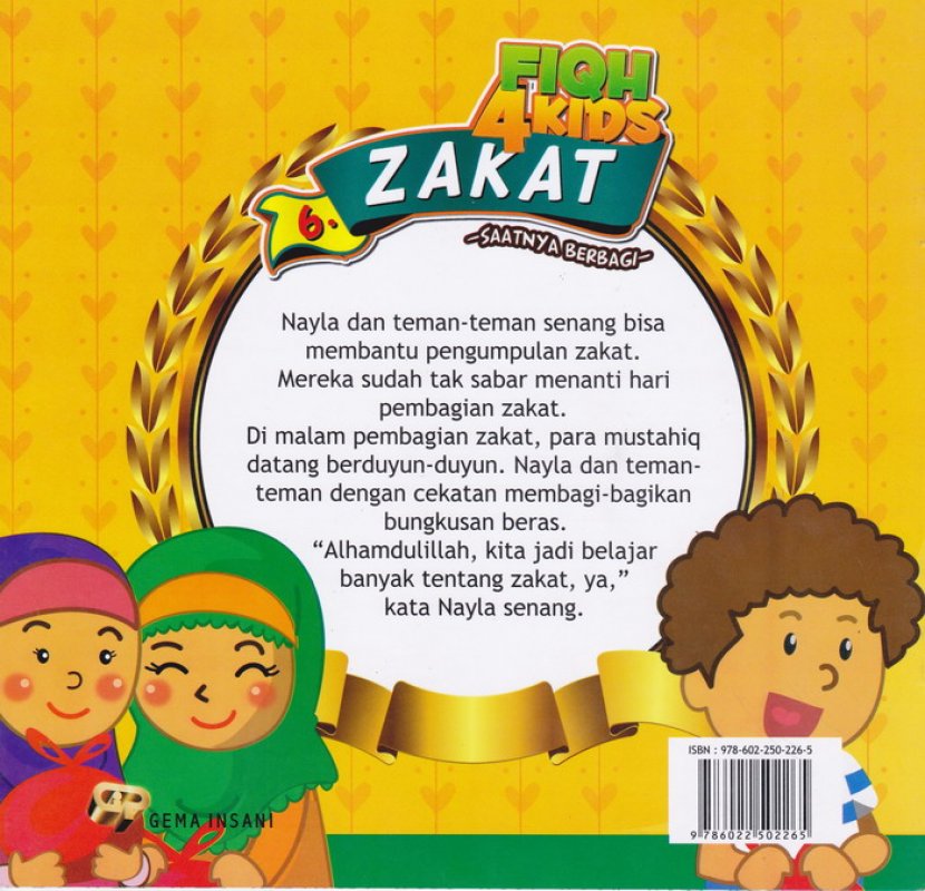 Cover Belakang Buku Fiqih 4 KIds Zakat saatnya berbagi