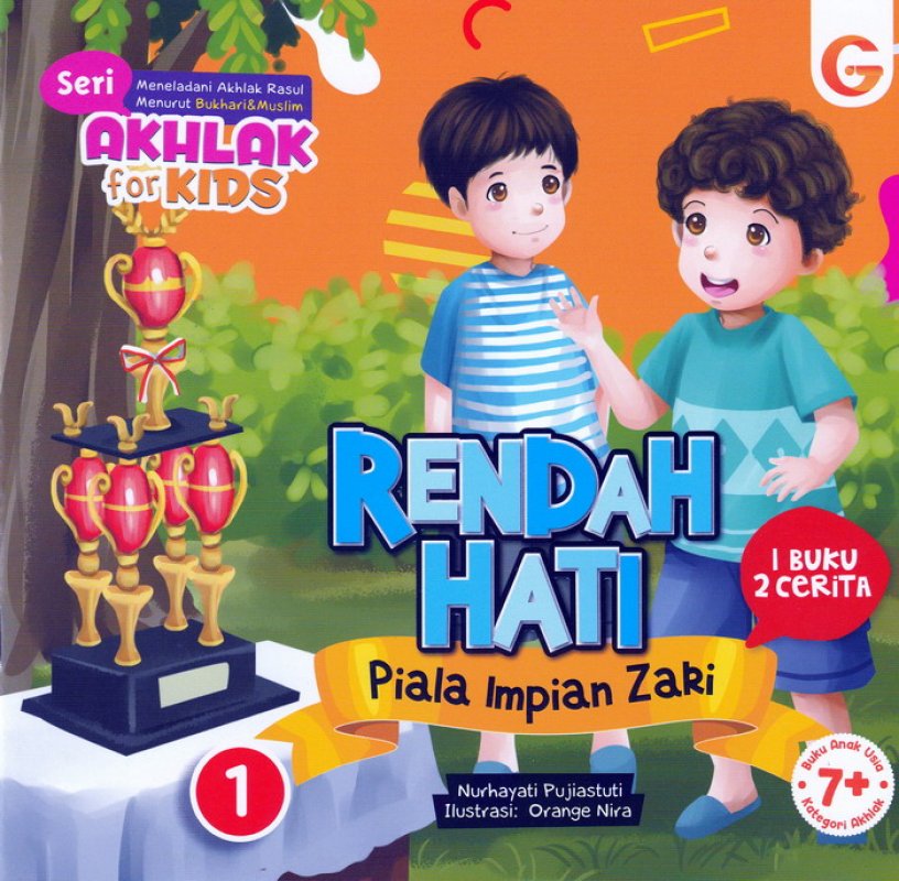 Cover Depan Buku Seri Akhlak for Kids : Rendah Hati & Sabar (1 Buku 2 Cerita)