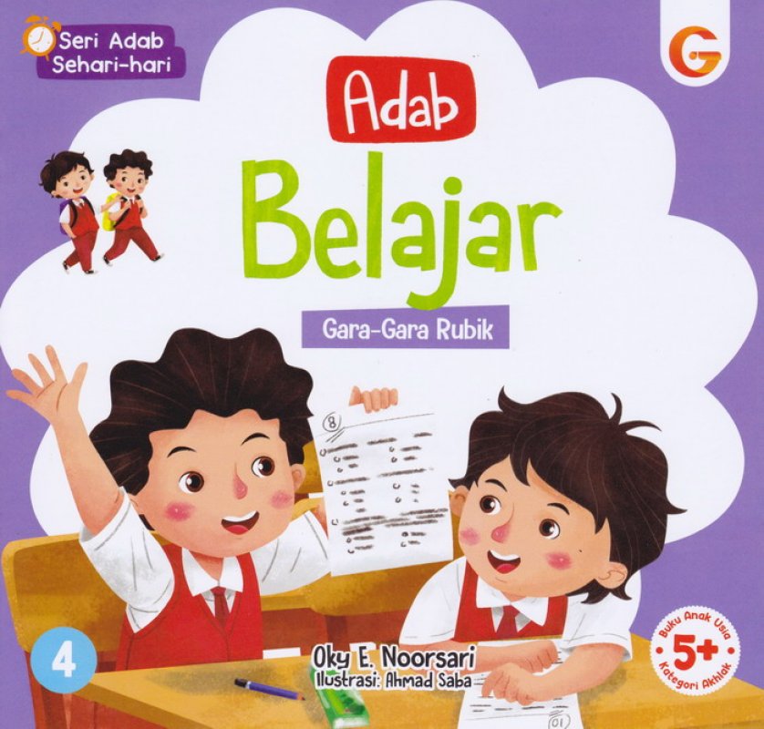 Cover Depan Buku SERI ADAB SEHARI-HARI aDAB BELAJAR GARA-GARA RUBIK#4