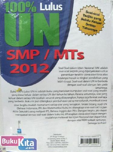 Cover Belakang Buku 100% Lulus Ujian Nasional SMP/MTs 2012