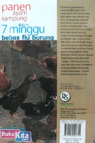 Cover Belakang Buku Panen Ayam Kampung dalam 7 Minggu Bebas Flu Burung