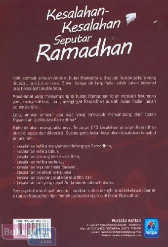 Cover Belakang Buku Kesalahan-Kesalahan Seputar Ramadhan