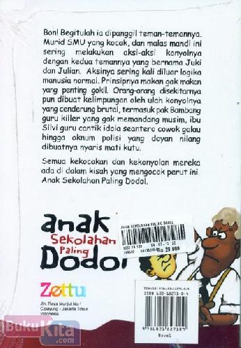 Cover Belakang Buku Anak Sekolah Paling Dodol (Cerita Paling Gokil Anak Sekolahan)
