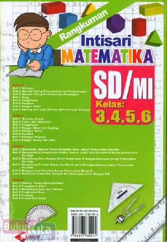 Cover Belakang Buku Rangkuman Intisari Matematika SD/MI Kelas 3,4,5,6
