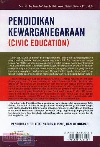 Cover Belakang Buku Pendidikan Kewarganegaraan (Civiv Education)