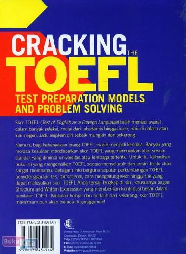 Cover Belakang Buku Cracking The TOEFL Test Preparation Models And Problem Solving