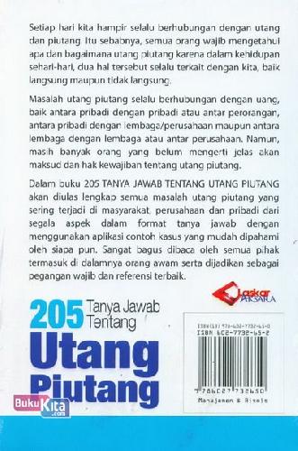 Buku 205 Tanya Jawab Tentang Utang Piutang Bukukita