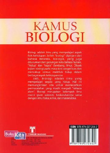 Cover Belakang Buku Kamus Biologi (Kamus Bergambar)
