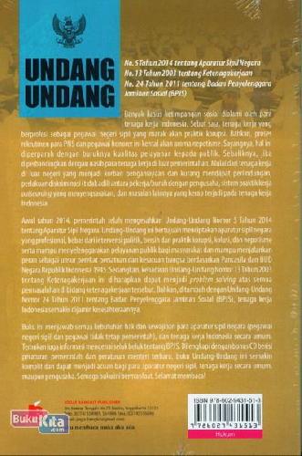 Cover Belakang Buku Undang-Undang Republik Indonesia No. 5 Tahun 2014 Aparatur Sipil Negara