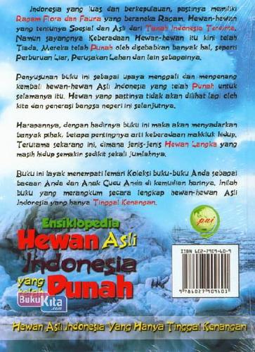 Cover Ensiklopedia Hewan Asli Indonesia yang telah Punah (Full Color)