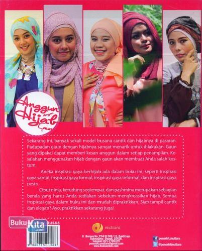 Cover Belakang Buku Anggun dengan Hijab Gaun (Full Color)