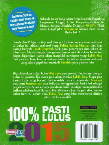 Cover Belakang Buku 100% Pasti Lulus SBMPTN IPA Saintek 2015