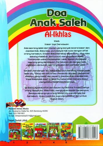 Cover Belakang Buku Doa Anak Saleh Al-Ikhlas Jilid 3 BK