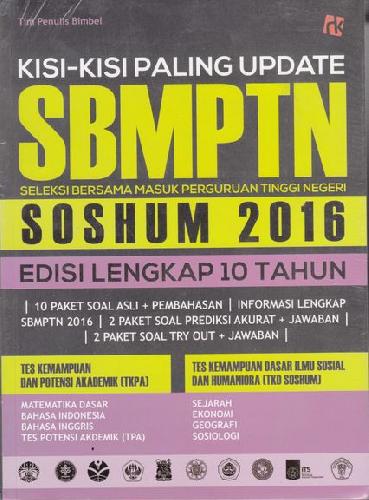 Cover Depan Buku Kisi-kisi Paling Update SBMPTN Soshum 2016