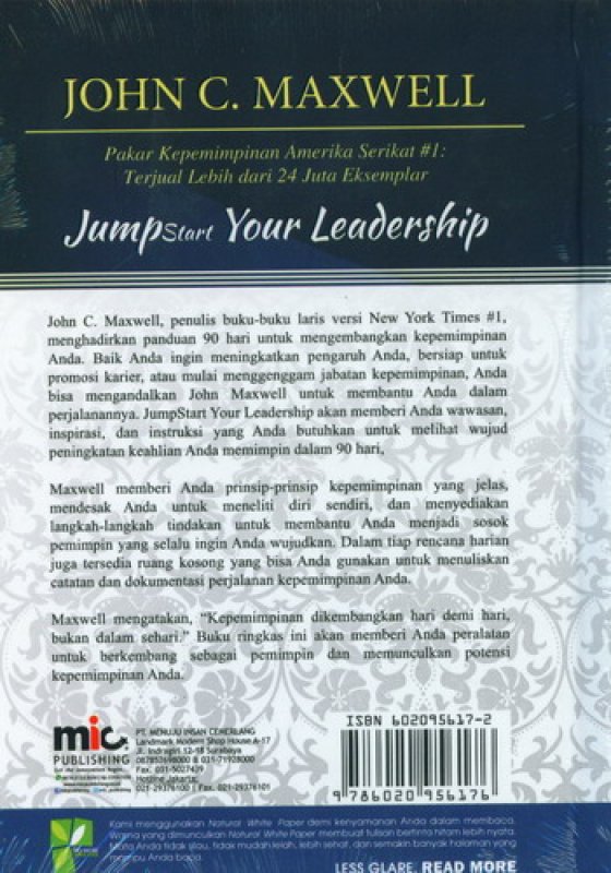 Cover Belakang Buku Jumpstart Your Leadership
