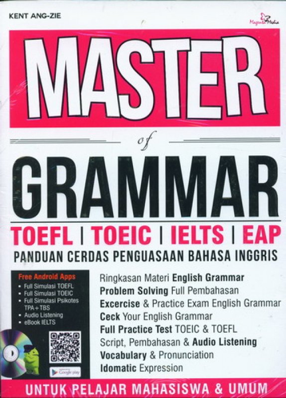 Cover Depan Buku Master of Grammar TOEFL TOEIC IELTS EAP