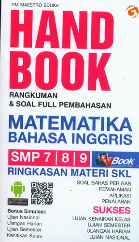 Cover Handbook Rangkuman & Soal Full Pembahasan MATEMATIKA BAHASA INGGRIS SMP 7, 8, 9